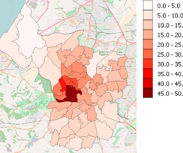 Heat density in the city of Bristol