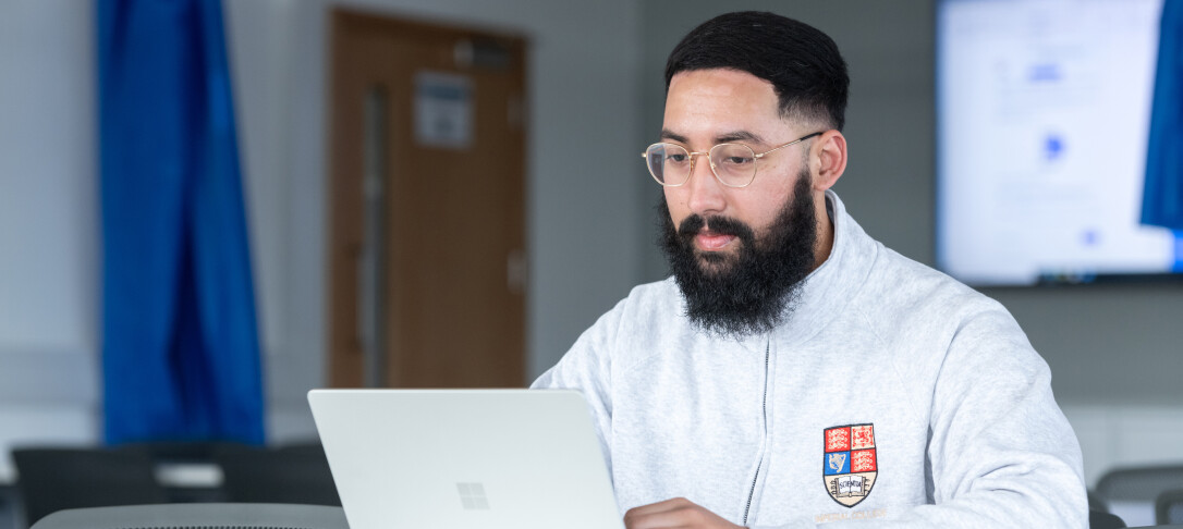 STudent on laptop