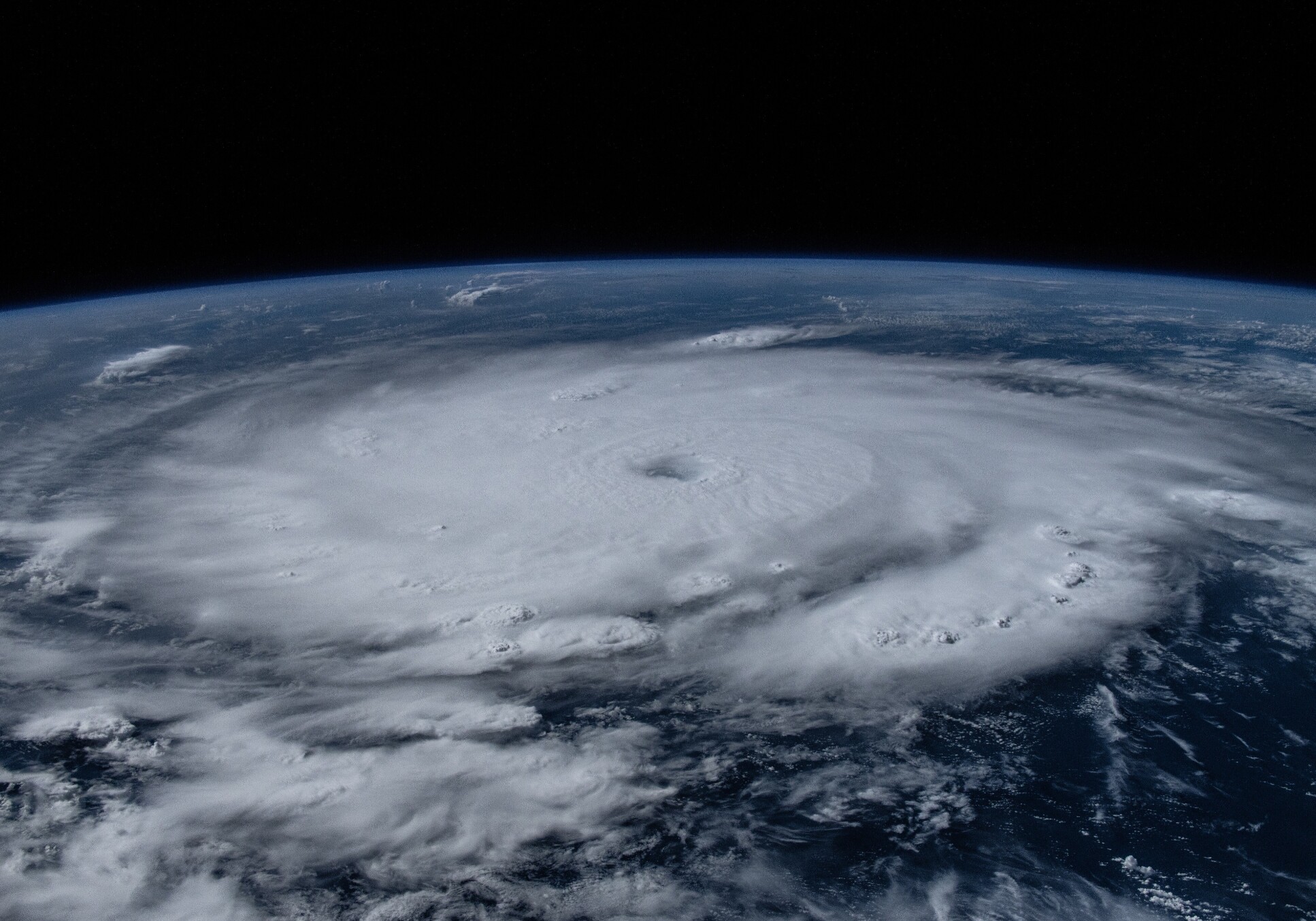 An image of Hurricane Beryl taken from a NASA spaceship. Beryl is a huge swirling mass of cloud. 