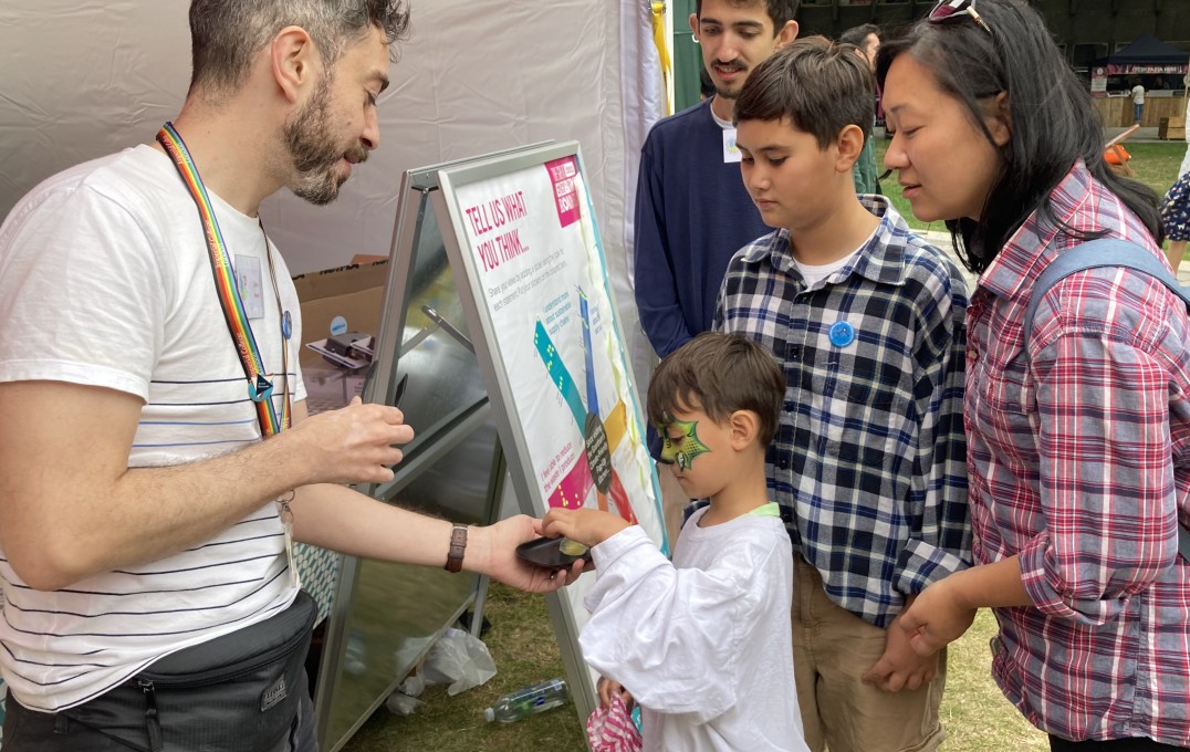 Visitors to the Great Exhibition Road festival sampling plant-based food