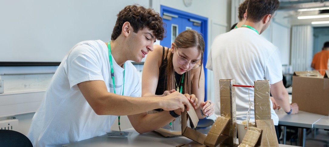 Two students working together during summer school session