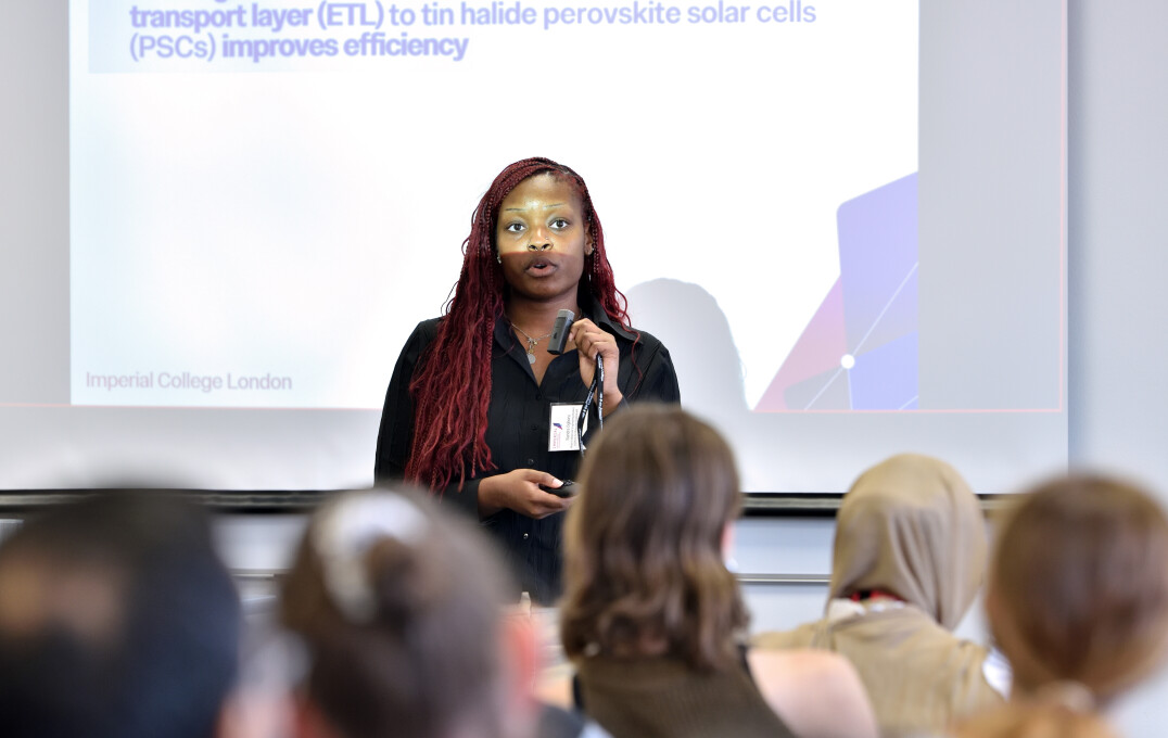 Sandra Ogholaja-Ogboru, MRes student presenting her project