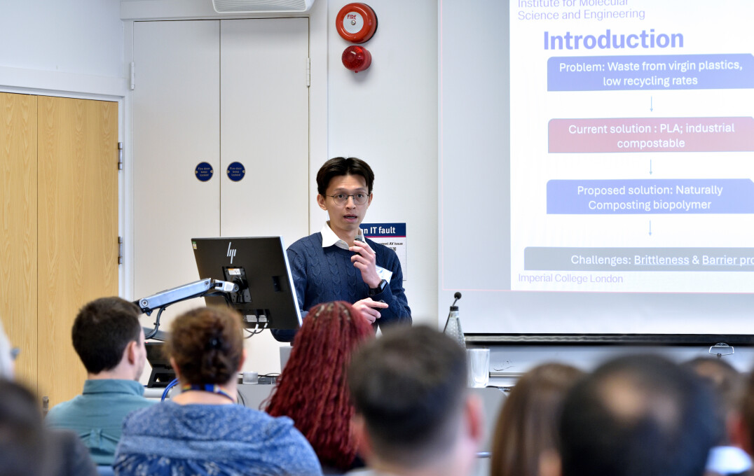 Damien Yee, MRes student presenting his project.