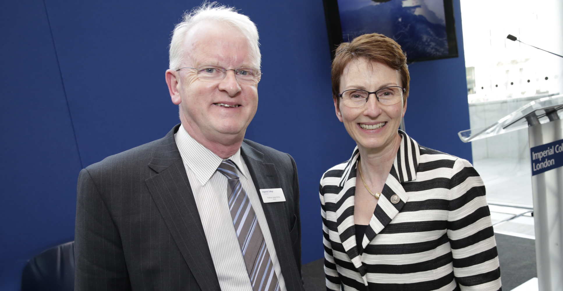 Professor Stirling with Imperial colleague and Britain's first astronaut Helen Sharman