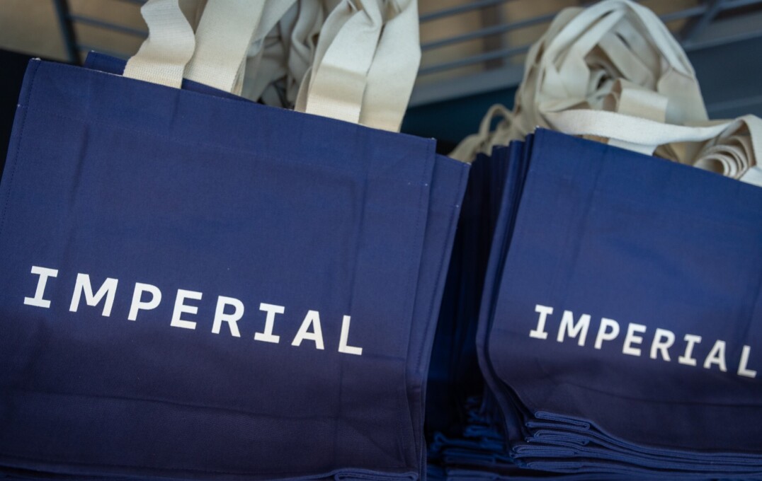 Imperial College London tote bags at the Imperial Global USA launch.