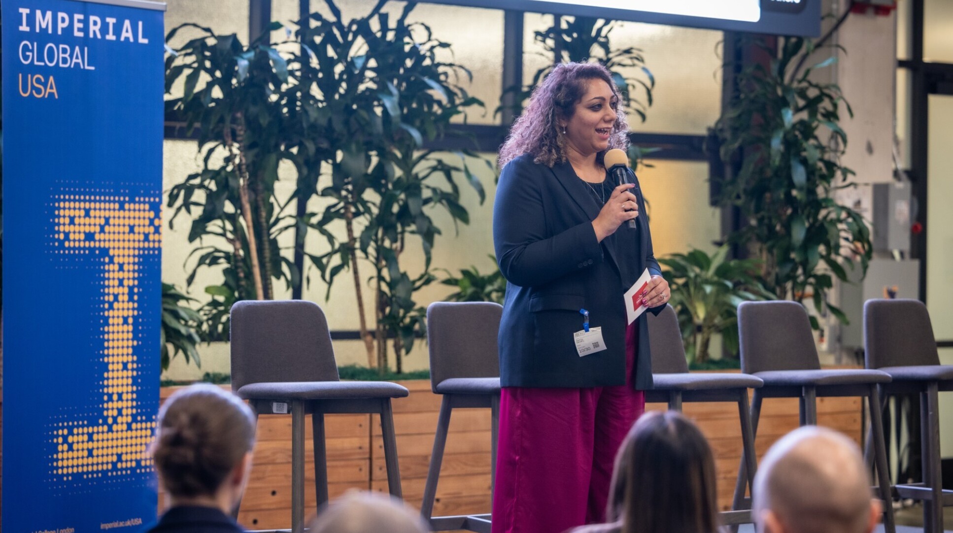 Tammy Sandhu, British Consul General in San Francisco, speaking at the launch of Imperial Global USA.