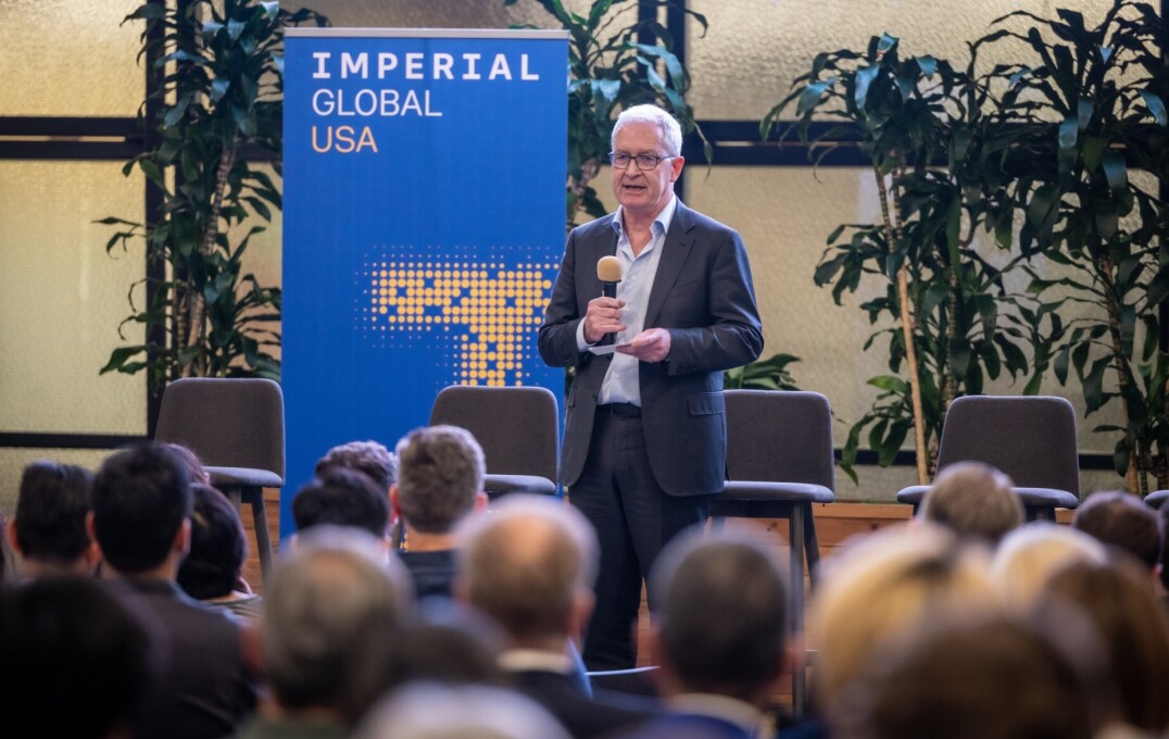 Professor Hugh Brady speaking at the official launch of Imperial Global USA.