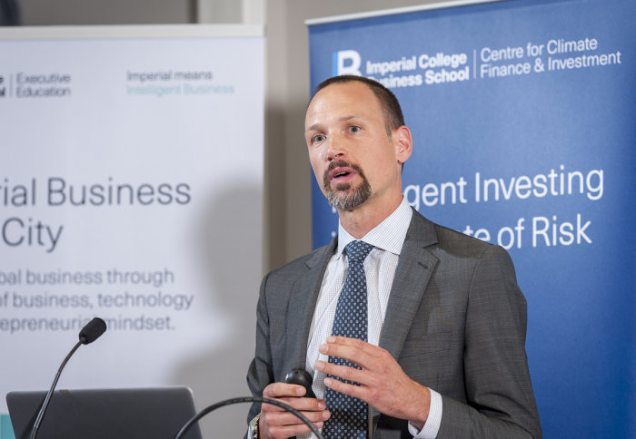 Dr Charles Donovan speaks at an Imperial College Business School event