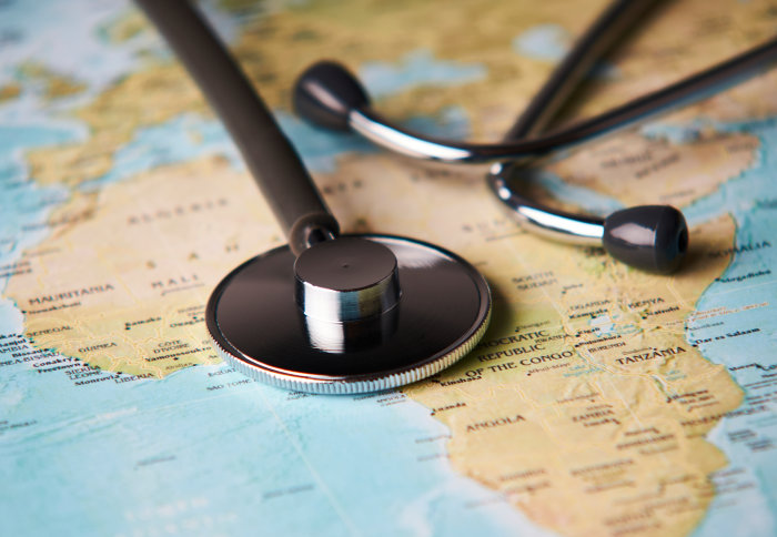 Stethoscope on a map