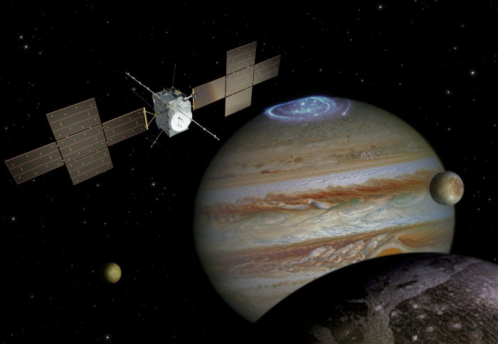 Artist's impression of the JUICE mission exploring the Jupiter system