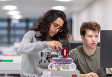 Students build autonomous robots for mock bomb disposal challenge