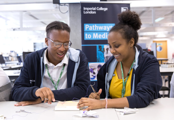 Students on the Pathways to Medicine programme at Imperial