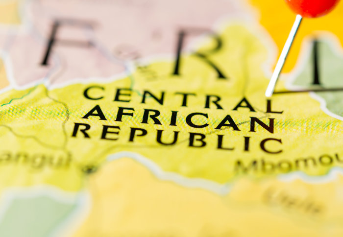 Central African Republic on the map