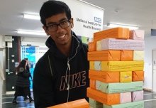 Toppling modern medicine giant jenga tower illustrates antibiotic apocalypse