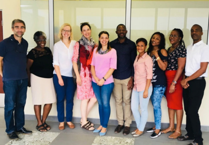 Dr Mareli Claassens (fourth from left) and fellow researchers at the University of Namibia