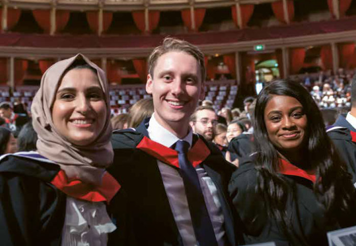 Students at graduation - cover image for the 2018–2019 Annual Fundraising Report