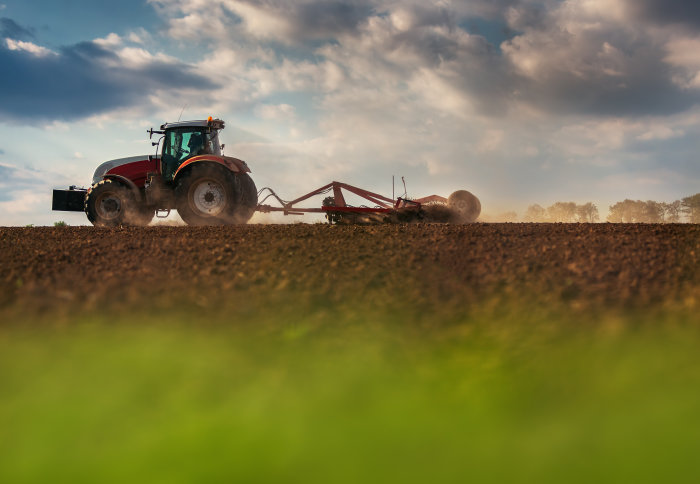 Tractor in field