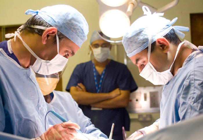 Professor Ara Darzi in Surgery Theatre at St Mary's Hospital