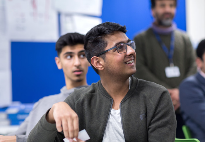 A school student at an outreach event