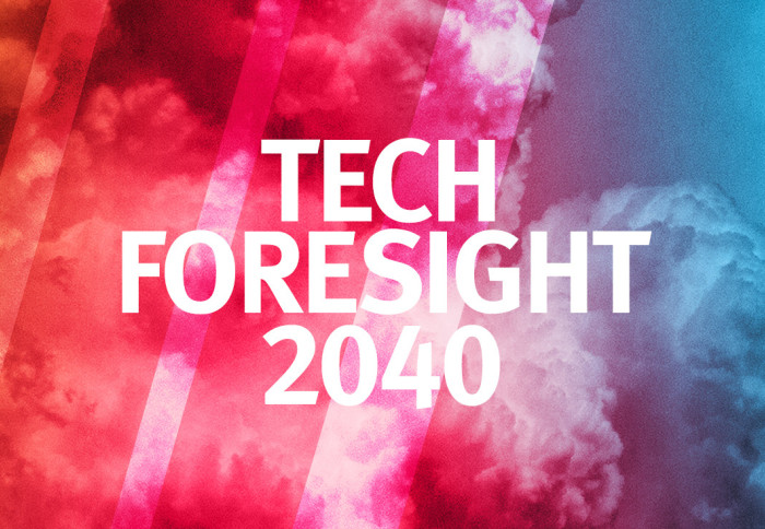 The Tech Foresight logo on a multicoloured background