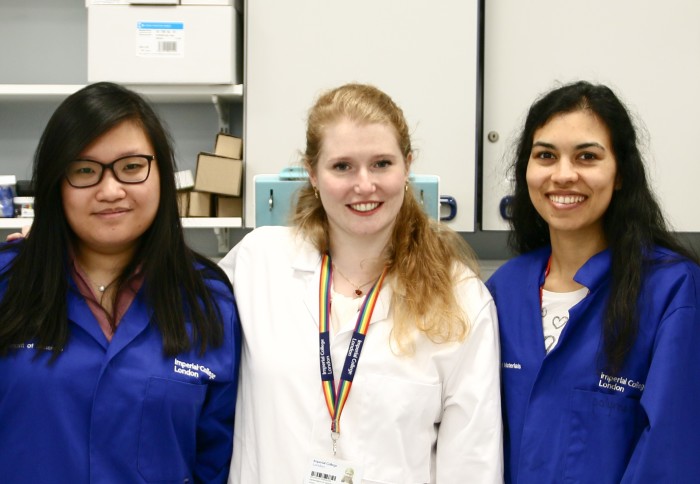 Jessica Tjandra (left) and Cynthia Rodenkirchen with their supervisor Dr Stella Pedrazzini (middle)