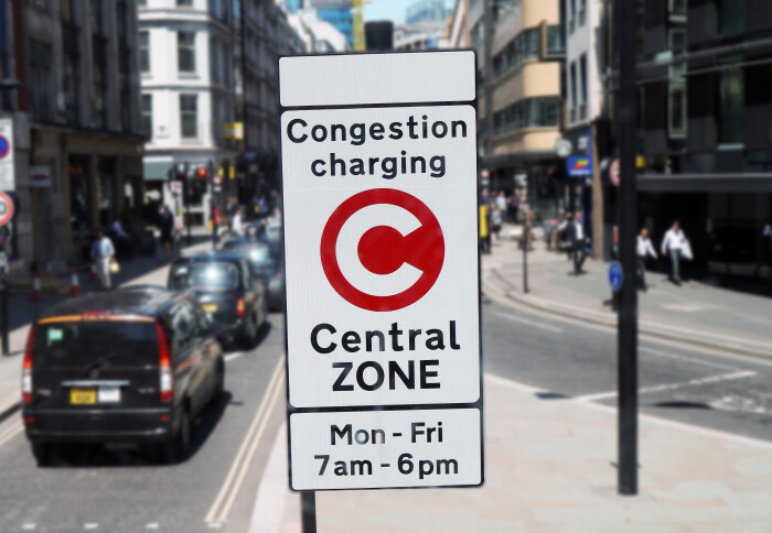 Congestion charge zone in London (Credit: Shutterstock)