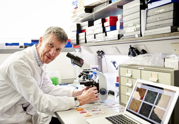 Prof Iain McNeish in lab
