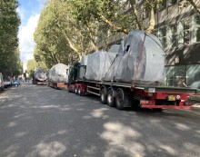 The three new boilers being delivered