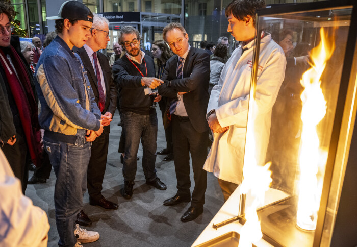 His Excellency Mr Lindsay Croisdale-Appleby, UK Ambassador to the EU hearing from Professor Guillermo Rein, Professor of Fire Science