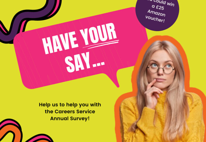 Student considering Careers Service annual survey