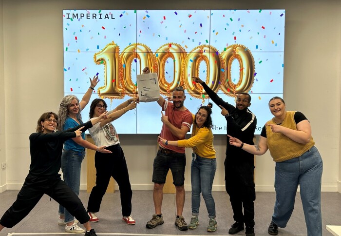 The activity pack team celebrating the 10,000th pack