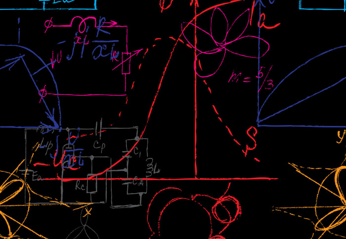 Handwritten mathematical formula illustration