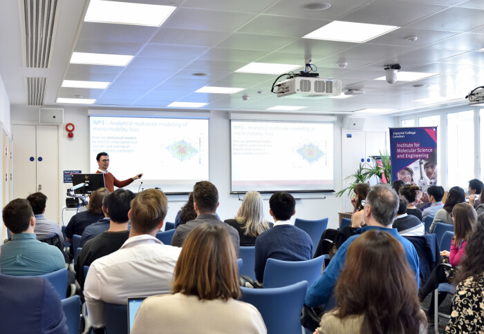 IMSE's proposal accelerator awardee, Dr Harry Mitchell, delivering his talk at IMSE's Research Showcase 2024