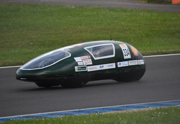 The prototype vehicle during the fourth attempt in the competition