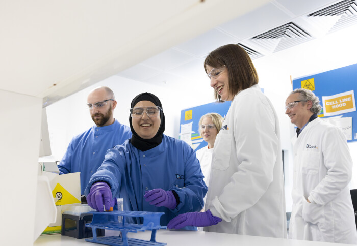 Chancellor of the Exchequer Rt Hon Rachel Reeves MP visiting the Quell Therapeutics labs