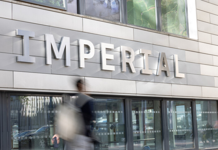 The Imperial College London sign at the South Kensington Campus.