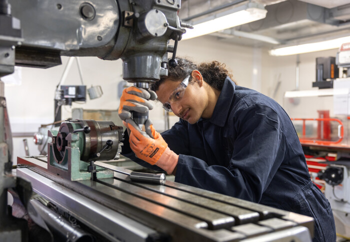 Aeronautics undergraduate student Jayden Jackson in the student workshop