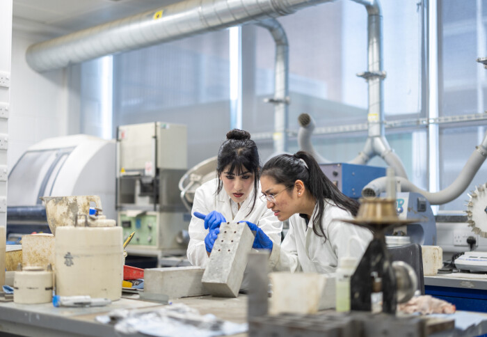 Two researchers in the laboratory