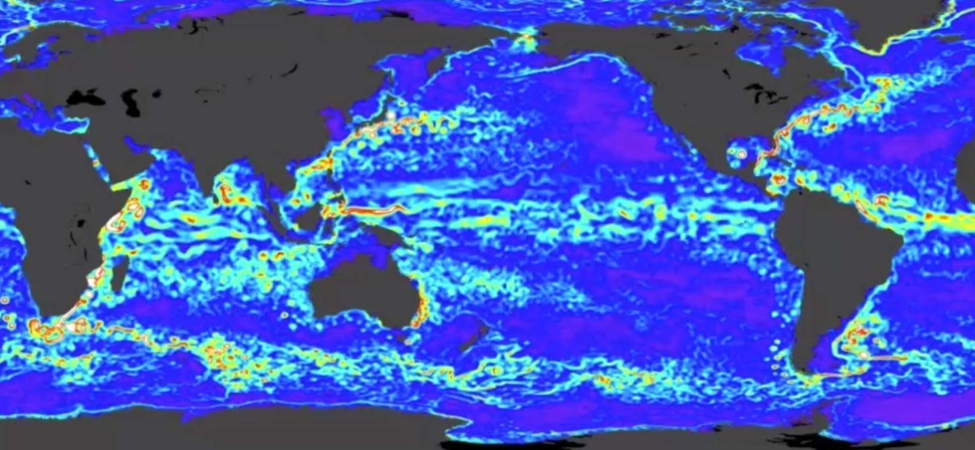 NASA's SWOT mission showing ocean kinetic energy