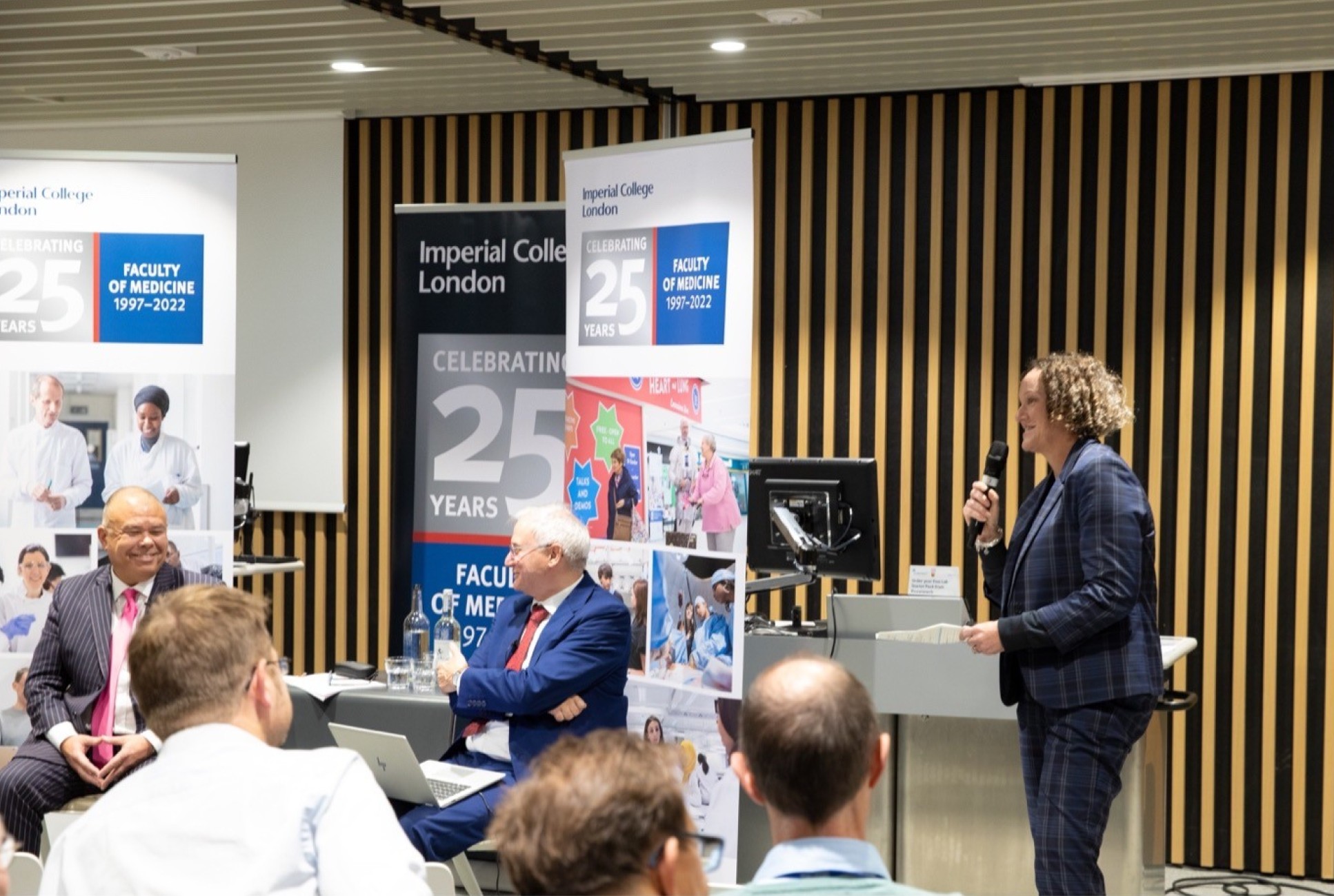 Prof Clare Lloyd with an audience 