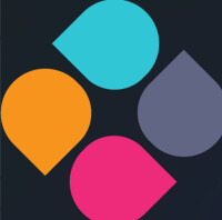 Untap health logo which consists of 4 water drops in the colours of teal, grey, berry and orange