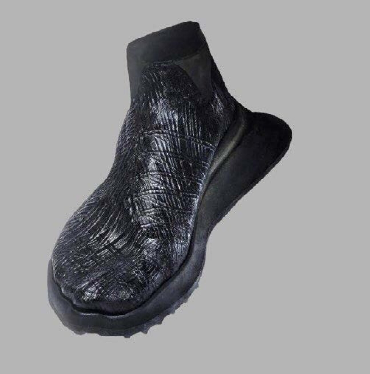Moulded black shoe without sole