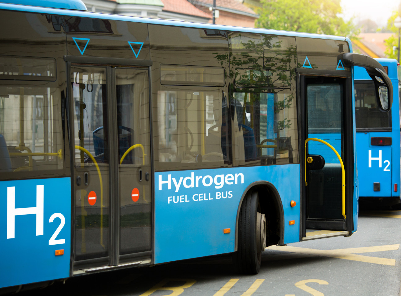 A hydrogen-powered bus