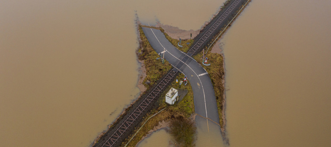 Flooded road in Germant