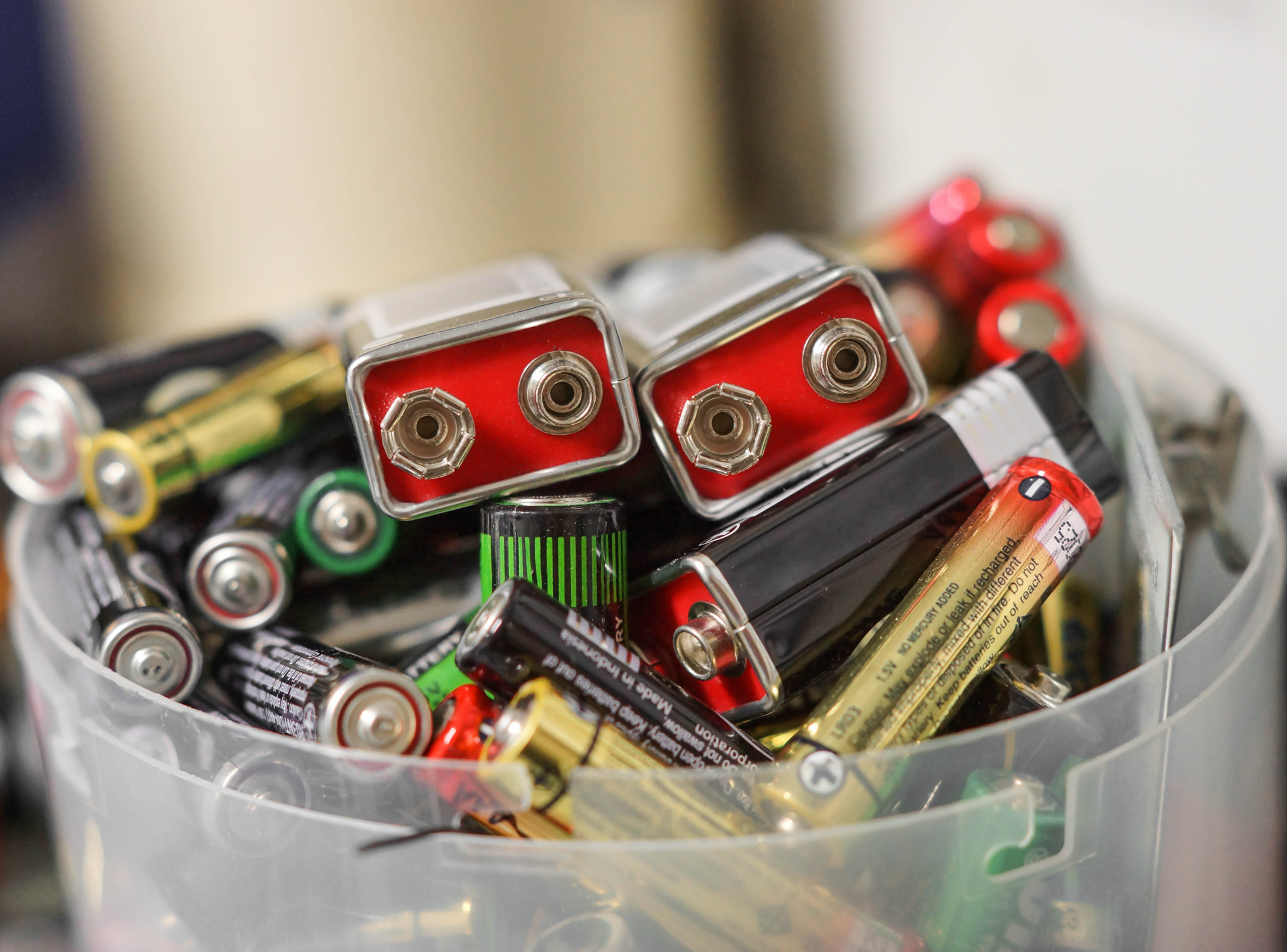 A collection of used batteries