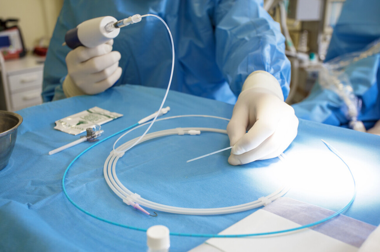 Implements laid out for stent surgery