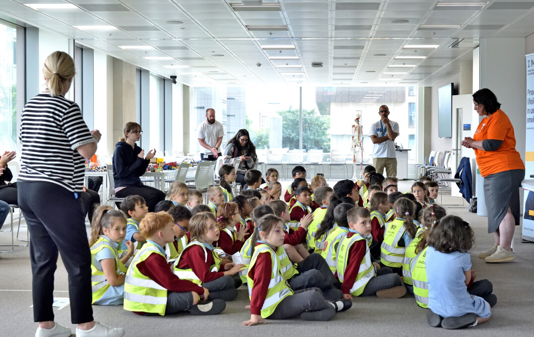 Students from St Bernadette's School visiting the School of Public Health in White City