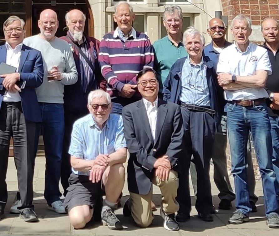 Group photo taken at the 2023 Triodes Reunion - the organiser is kneeling at the front in shorts 