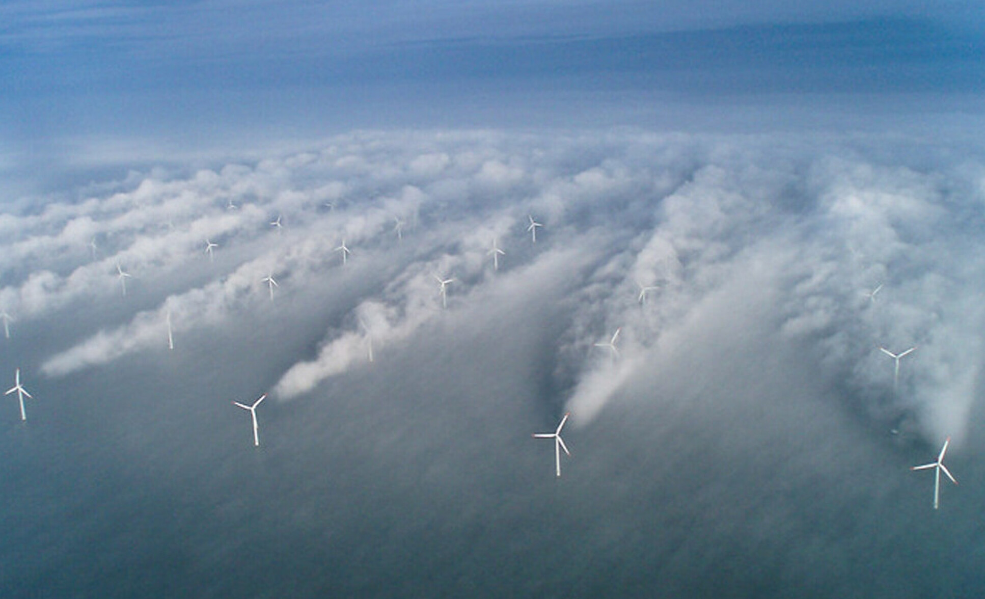 Wind turbines generating turbulence