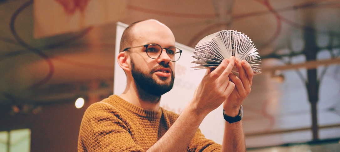 Magician performing trick